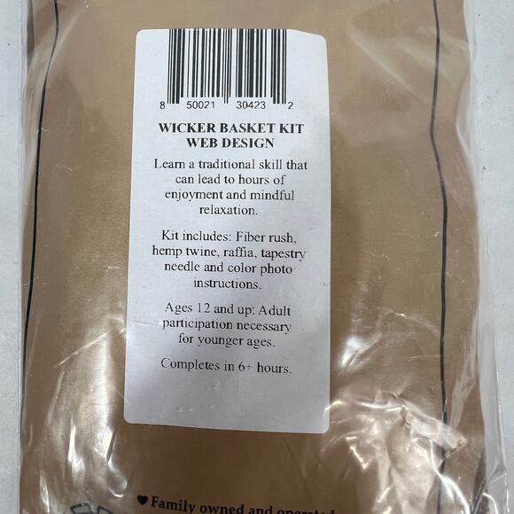 Traditional Craft Kits Basketry Wicker Kit Web Design Plaque 7" USA - Picture 7 of 7